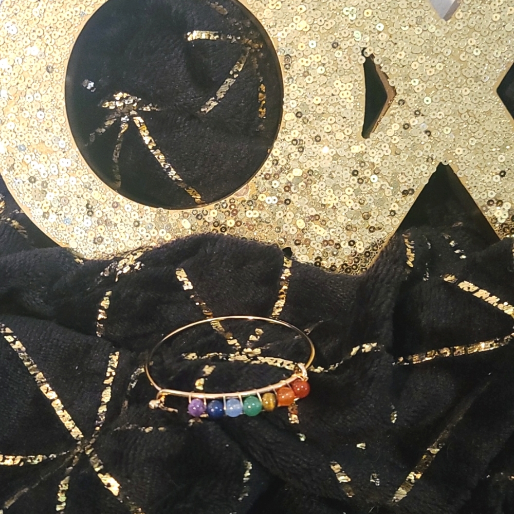Chakra gold tone bracelet